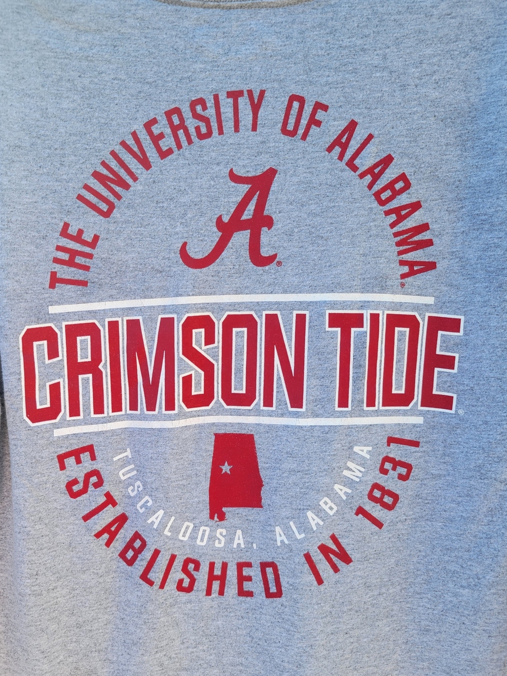 University of Alabama Crimson Tide Gray Long Sleeve Tee